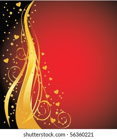  romantic red and golden background