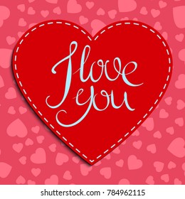 Romantic red heart background. Vector illustration for holiday design. For wedding card, valentine's day greetings, lovely frame. eps10