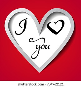 Romantic red heart background. Vector illustration for holiday design. For wedding card, valentine's day greetings, lovely frame. eps10