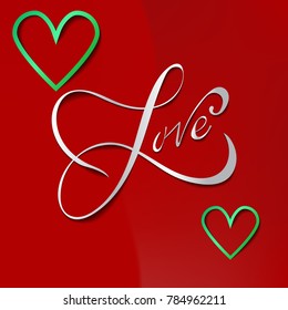 Romantic red heart background. Vector illustration for holiday design. For wedding card, valentine's day greetings, lovely frame. eps10