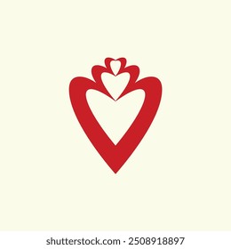 Romantic Red Heart Shape Design.