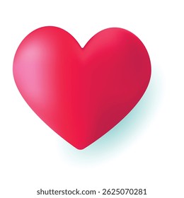 Romantic Red Heart Wallpaper with Glossy 3D Love Shape for Valentine's Day and Weddings
