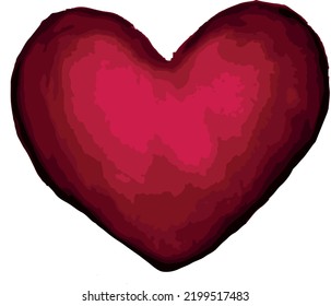 Romantic red heart with white background (vector)