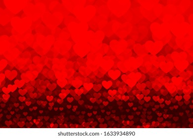 romantic red hearts bokeh style valentines day design