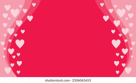 Romantic red pink love background wallpaper with curtains vector falat design for valentin's day or more