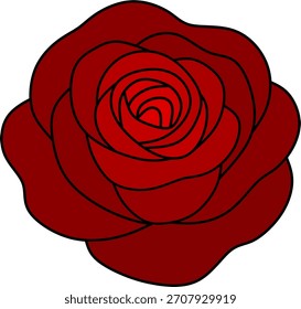 Dibujo romántico de la flor de Rose roja