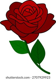 Dibujo romántico de la flor de Rose roja