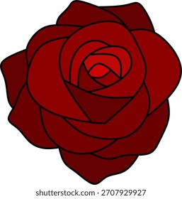 Dibujo romántico de la flor de Rose roja