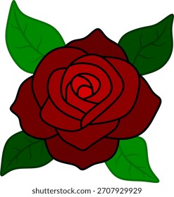 Romântico vermelho rosa flor desenho