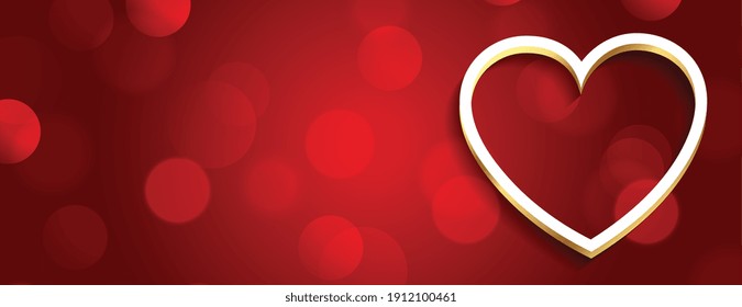 romantic red valentines day banner design