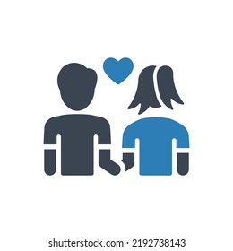 Romantic relationship icon (Simple vector illustration)
