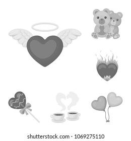 Romantic relationship monochrome icons in set collection for design. Love and friendship vector symbol stock web illustration.