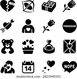 romantic relationship status hearts arrows and symbolic imagery for social media use