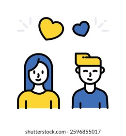 Romantic Relationship vector filled outline icon. EPS 10 file