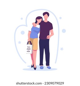 Romantic relationships flat style illustration vector design