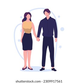 Romantic relationships flat style illustration vector design