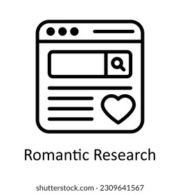 Romantic Research  Vector  outline Icon Design illustration. Seo and web Symbol on White background EPS 10 File