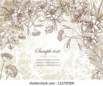 Romantic retro floral background