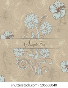 Romantic retro floral background