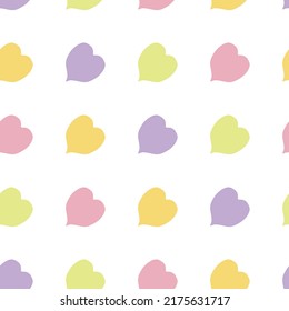 Romantic retro seamless pattern with hearts in 1960 style. Vintage print for T-shirt, paper, fabric and textile. Hand drawn vector illustration for decor and design.



