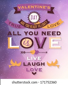 Romantic retro style poster