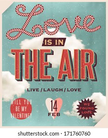 Romantic retro style poster