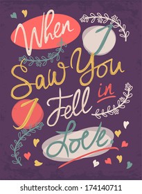 Romantic retro style poster 
