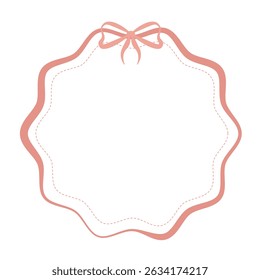 Quadro de fita romântica com arco para decoração e design em um fundo branco