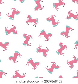 Romantic rocking horse seamless pattern,