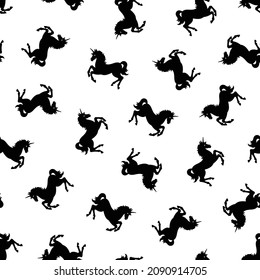 Romantic rocking horse seamless pattern,