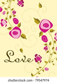 romantic rose concept greeting card for love