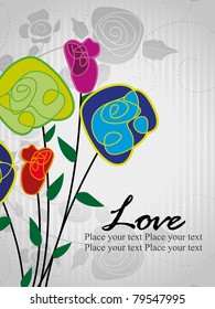 romantic rose concept greeting card for love