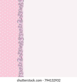 Romantic rose with dot on pink background vector illustration 