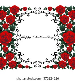 romantic rose flower for valentine day low poly style  background with place for your text