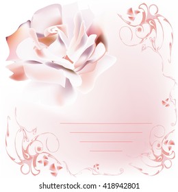 Romantic rose letter Vector illustration