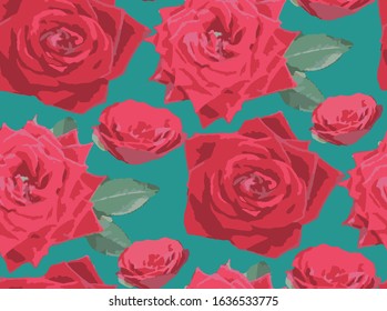 Romantic rose petals - seamless pattern