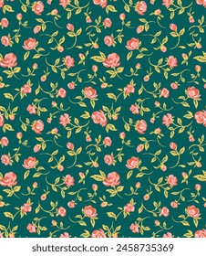 Romantic rose print. Floral seamless pattern. Design for fashion textiles, fabric, print, graphics, backgrounds and crafts.