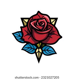 Una romántica rosa flor vector ilustración de arte, evocando amor y pasión, perfecta para invitaciones de boda y sentidos diseños que hablan al corazón