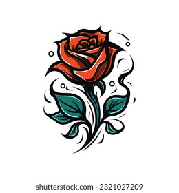 A romantic roses flower vector clip art illustration, evoking love and passion, perfect for wedding invitations and heartfelt designs that speak to the heart