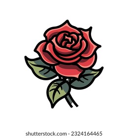 Eine romantische Rosenblüte, Vektorgrafik, die Liebe und Leidenschaft hervorruft, perfekt für Hochzeitseinladungen und herzliche Designs, die das Herz ansprechen