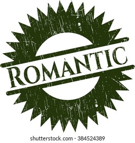 Sello de caucho romántico con textura gruesa