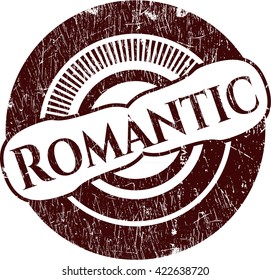 Romantische Gummistempel mit Grunge-Struktur