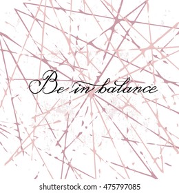 Romantic save the date card "Be in balance".