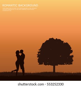 Romantic scene illustration