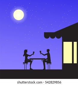 Romantic scene poster