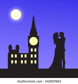Romantic scene poster