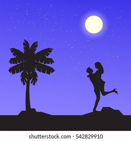 Romantic scene poster