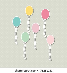 Romantic scrap booking template for invitation, greeting boy, girl, kid party, baby shower card, happy birthday label, postcard frame, child album. Vector illustration