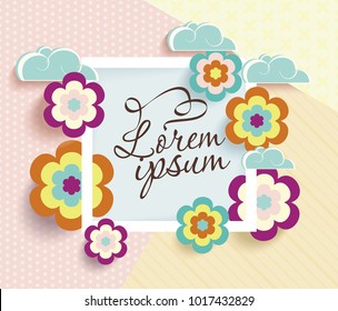 Romantic scrapbooking card. Can be used for invitation, greeting, birthday, congratulation, frame, gift. 