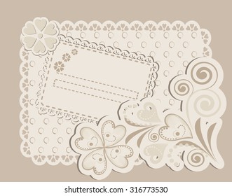 Romantic scrapbooking for invitation, greeting, happy birthday label, postcard frame, baby texture, child album, children pattern, holiday card, color gift, vector eps 10